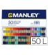 Lapices cera manley caja de 50 colores surtidos