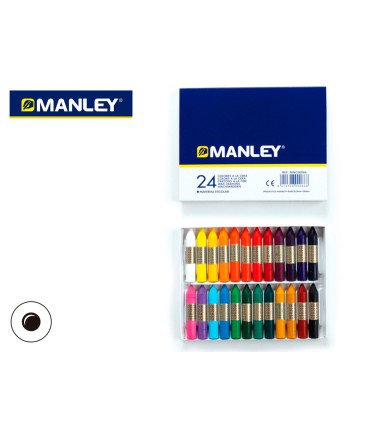 Lapices cera manley caja de 24 colores surtidos