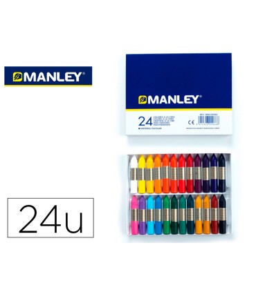 Lapices cera manley caja de 24 colores surtidos