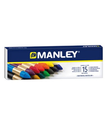 Lapices cera manley caja de 15 colores surtidos