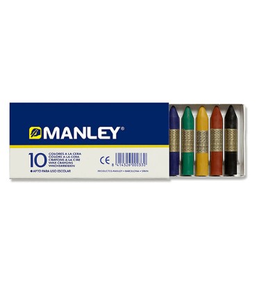 Lapices cera manley caja de 10 colores surtidos