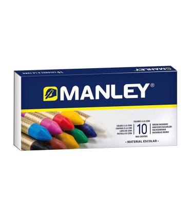 Lapices cera manley caja de 10 colores surtidos