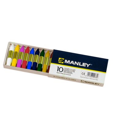 Lapices cera manley caja de 10 colores surtidos