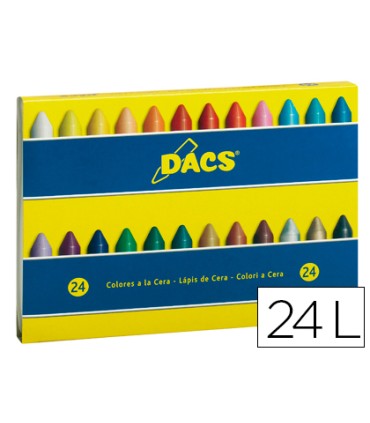 Lapices cera dacs caja de 24 colores surtidos