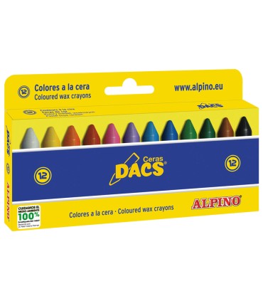 Lapices cera dacs caja de 12 colores surtidos