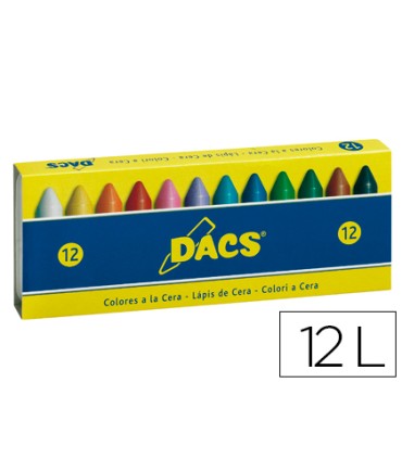 Lapices cera dacs caja de 12 colores surtidos