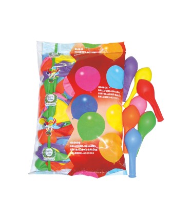 Globo 100 latex biodegradable bolsa de 100 unidades colores surtidos