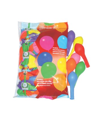 Globo 100 latex biodegradable bolsa de 100 unidades colores surtidos