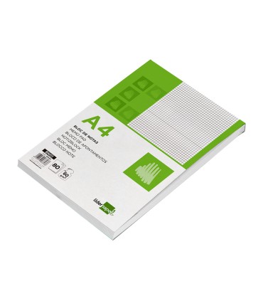 Bloc notas liderpapel cuadro 4mm a4 80 hojas 60g m2 perforado