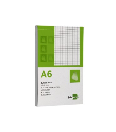 Bloc notas liderpapel cuadro 4mm a6 80 hojas 60g m2 perforado