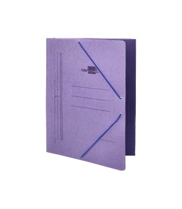 Carpeta liderpapel gomas folio 3 solapas carton compacto azul