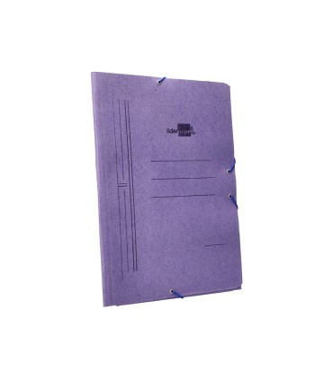 Carpeta liderpapel gomas folio 3 solapas carton compacto azul