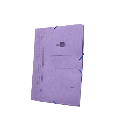 Carpeta liderpapel gomas folio 3 solapas carton compacto azul