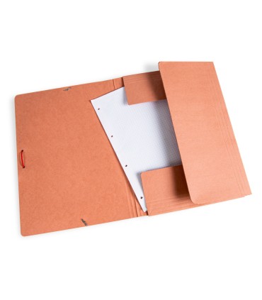 Carpeta liderpapel gomas folio 3 solapas carton compacto cuero