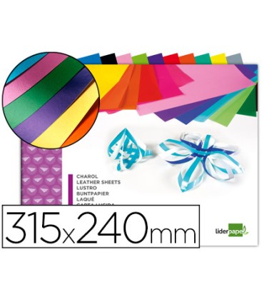 Bloc trabajos manuales liderpapel charol 240x315mm 10hojas colores surtidos