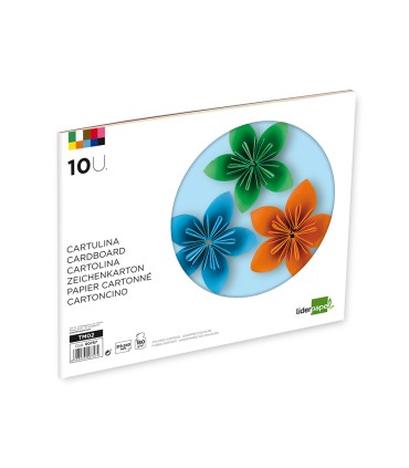 Bloc trabajos manuales liderpapel cartulina 240x315 mm 10 hojas colores surtidos