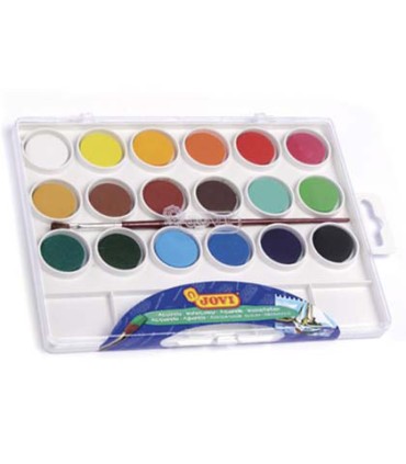 Acuarela jovi 18 colores con pincel estuche de plastico