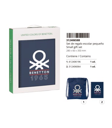 Set regalo pequeno safta benetton varsity 60x280x350 mm