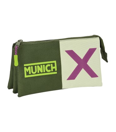 Bolso escolar portatodo safta triple munich bright khaki 30x220x120 mm