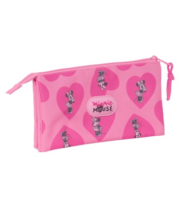 Bolso escolar portatodo safta triple minnie mouse loving 30x220x120 mm