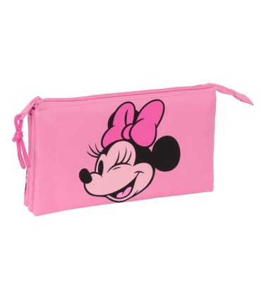 Bolso escolar portatodo safta triple minnie mouse loving 30x220x120 mm