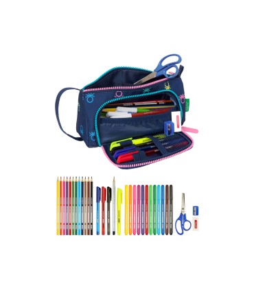 Bolso escolar portatodo safta con bolsillo desplegable benetton cool 85x200x110 mm