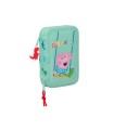 Plumier escolar safta doble cremallera 28 piezas peppa pig george 40x125x195 mm