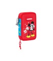 Plumier escolar safta doble cremallera 28 piezas mickey mouse fantastic 40x125x195 mm