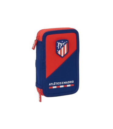 Plumier escolar safta doble cremallera 28 piezas atletico de madrid 40x125x195 mm