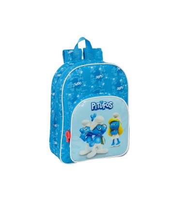 Mochila safta infantil adaptable a carro los pitufos 110x260x340 mm