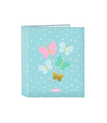 Carpeta safta carton folio 4 anillas lomo ancho moos butterflies 60x270x300 mm