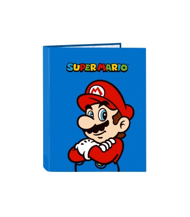 Carpeta safta carton folio 4 anillas mixtas super mario play 40x265x330 mm