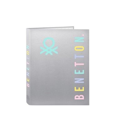 Carpeta safta carton folio 4 anillas mixtas benetton silver 40x265x330 mm