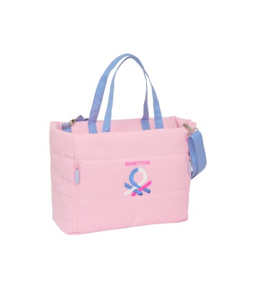 Bolso con bolsillo safta para portatil 14 benetton pink 170x400x310 mm