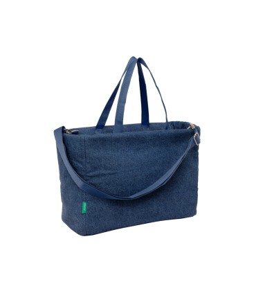 Bolso con bolsillo safta para portatil 14 benetton denim 170x400x310 mm