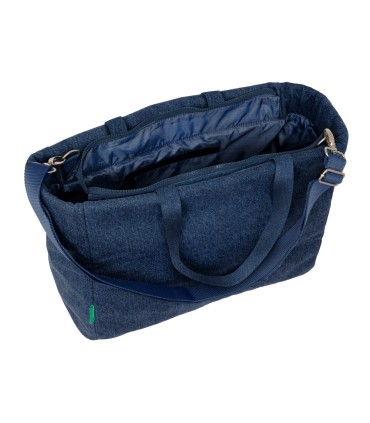 Bolso con bolsillo safta para portatil 14 benetton denim 170x400x310 mm