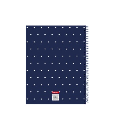 Cuaderno espiral safta microperforado din a4 tapa forrada 120 hojas cuadro 5 mm 60 gr paris