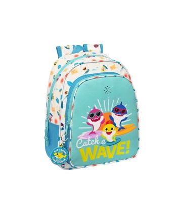 Mochila safta infantil con musica adaptable a carro baby shark surfing 100x270x330 mm