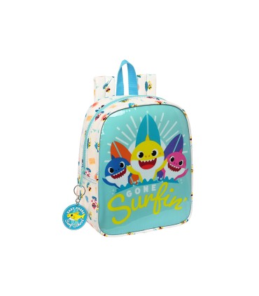 Mochila safta guarderia adaptable a carro con bolsillo frontal baby shark surfing 100x220x270 mm