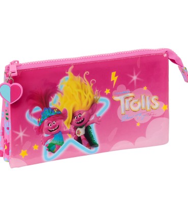 Bolso escolar portatodo safta triple trolls 3 30x220x120 mm