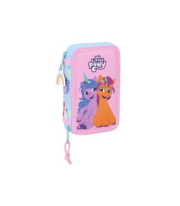 Plumier escolar safta doble pequeno 28 piezas my little pony wild free 195x125x40 mm