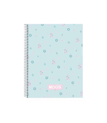 Cuaderno espiral safta tapa forrada din a4 120 hojas cuadro 5 mm 60 gr moos garden