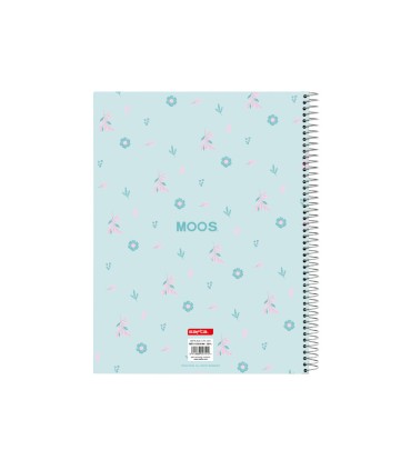 Cuaderno espiral safta tapa forrada din a4 120 hojas cuadro 5 mm 60 gr moos garden