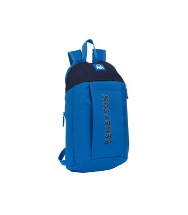 Mochila safta mini con cremallera vertical benetton deep water 390x220x100 mm