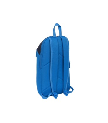 Mochila safta mini con cremallera vertical benetton deep water 390x220x100 mm