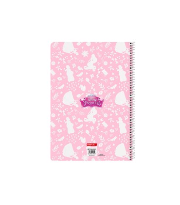 Cuaderno espiral safta folio 80 h 60 gr cuadro 4 mm tapa extradura princesas disney magical