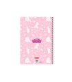 Cuaderno espiral safta folio 80 h 60 gr cuadro 4 mm tapa extradura princesas disney magical