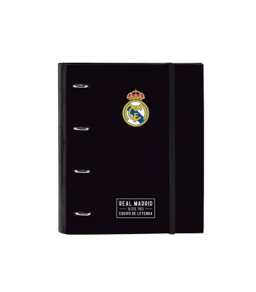 Carpeta 4 anillas 35 mm safta din a4 gomas y 5 separadores tapa forrada recambio 100 h 60 gr cuadro 5 mm real madrid