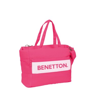 Bolso safta con bolsillo para portatil 141 benetton raspberry 310x540x170 mm