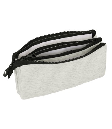 Bolso escolar portatodo safta triple cremallera kappa grey knit 120x220x30 mm